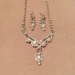 Rhinestone Necklace & earrings